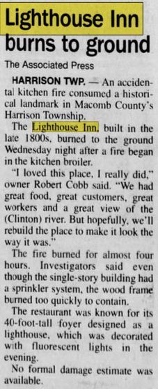 Lighthouse Inn - Jul 30 1998 Burned Down